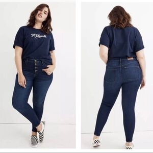 Madewell 9" Mid-Rise Skinny Jeans in Hayes Wash: Button-Front Edition size 37 W